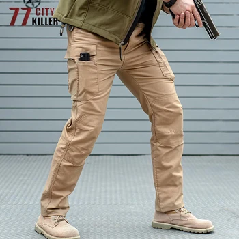 77City Tapja Lasti Tactical Püksid Meeste Armee Võidelda Elastne Vöökoht Mens Joggers Sõjalise Multi-tasku Multifunktsionaalne Tööd Püksid