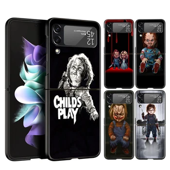 Chucky Kõva PC Phone Case For Samsung Galaxy Z Flip 4 Must, Põrutuskindel Kate Samsung Z Flip 3 6.7 Tolline Shell Fundas Coque