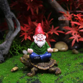 Mini Gnome Kujud Vaik Haldjas Aias Kääbus Ratsutamine Kilpkonn Siga Haldjas Ornament Micro Maastiku Väljas Figuriin Ornament 9x6.5x6cm