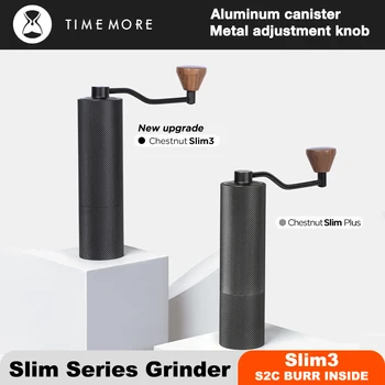 TIMEMORE Slim3 Käsitsi Kohviveski Portable Multi Kasutada Käsi Kohvi Veski Reguleeritav Roostevabast Terasest Burr Espresso Veski